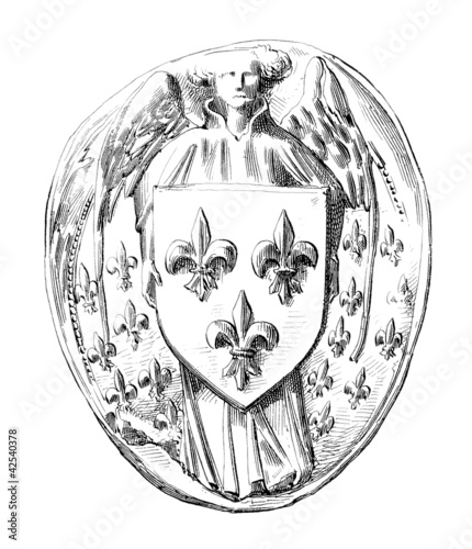 Kingdom France Middle-Ages : Seal - Sceau - Siegel photo