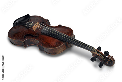 Photo beautiful old wooden violin