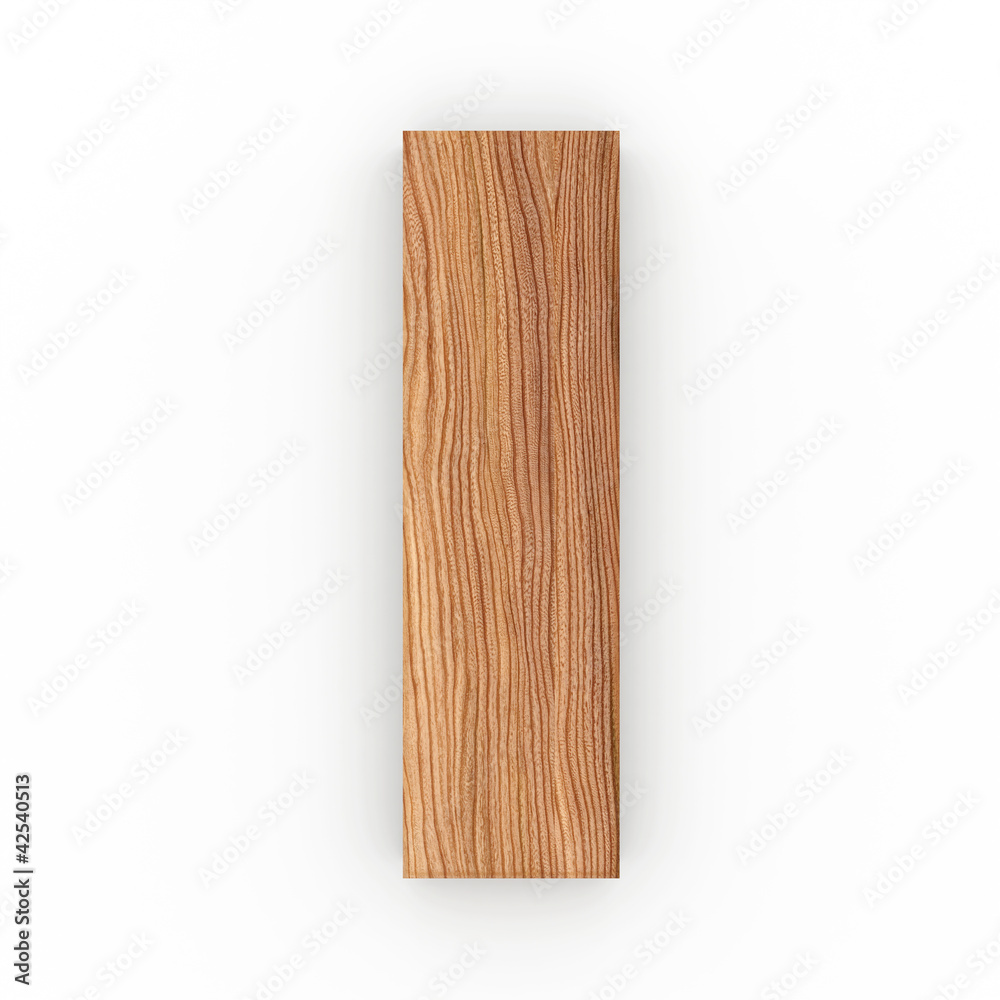 Naklejka premium 3d Font Wood Character I