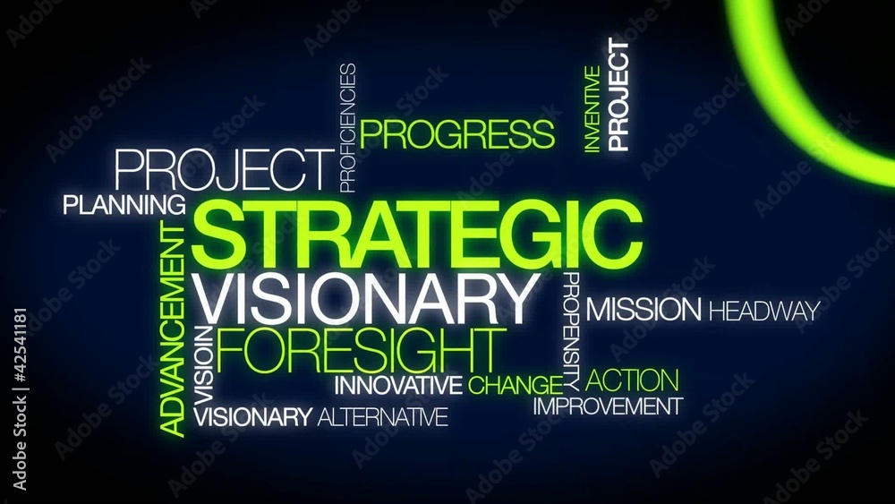 Strategy vision foresight word tag cloud animation video