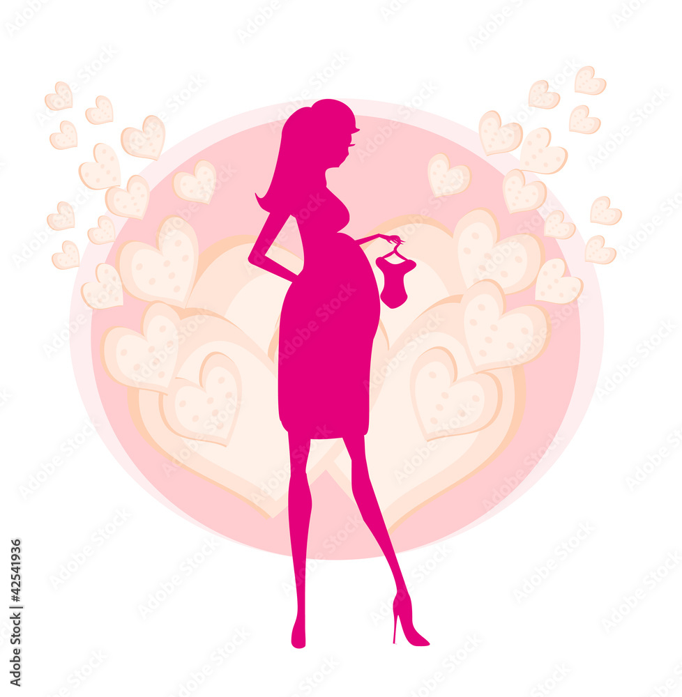 Beautiful pregnant woman on shopping for her new baby Beautiful pregnant woman on shopping for her new baby