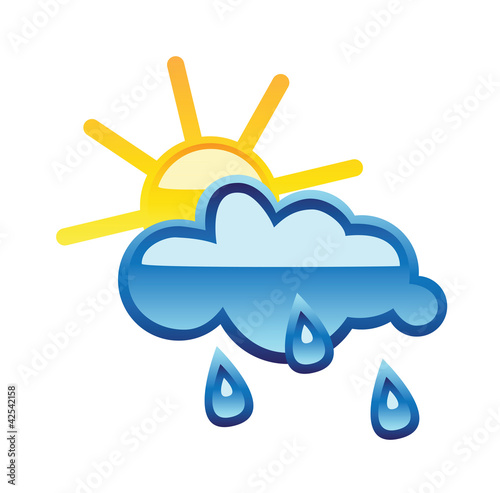 Weather glass button rain isolated on white