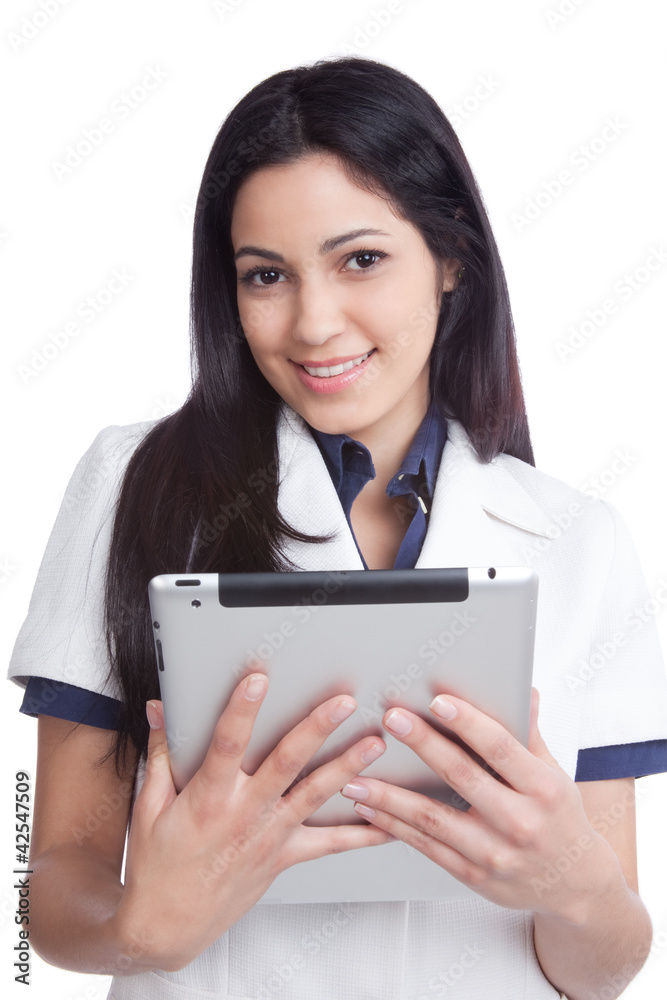 Young Woman Holding Digital Tablet Young Woman Holding Digital Tablet