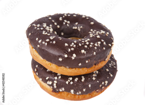 donuts with chocolate isolated