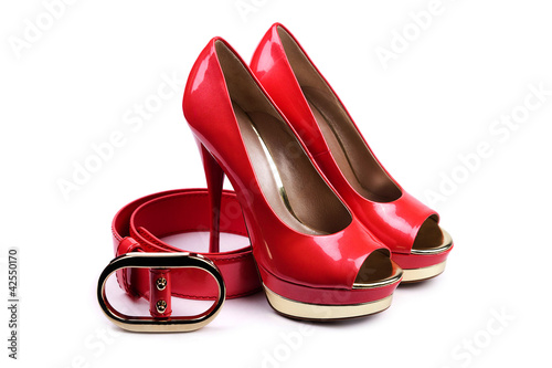 Red female shoes-5