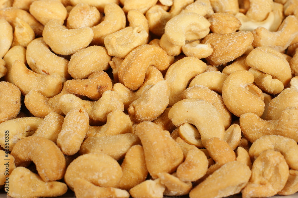 Delicious cashew nuts - Close up Delicious cashew nuts - Close up