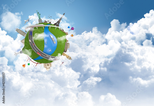 traveling the world dream globe concept © arquiplay77