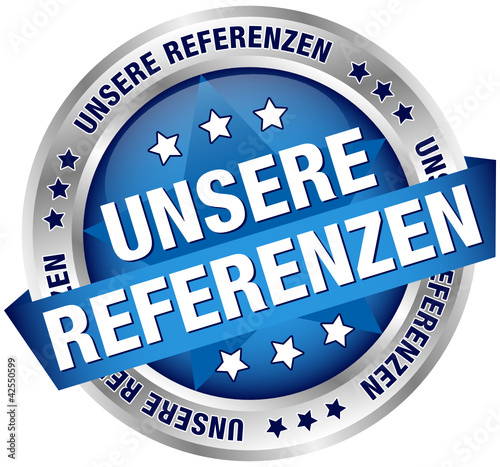Button Banner Unsere Referenzen" blau/silber