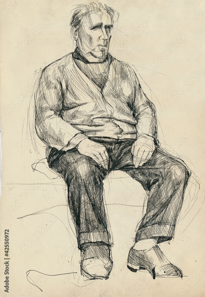 Fototapeta premium man on the chair