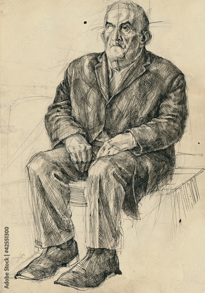 Fototapeta premium sitting old man