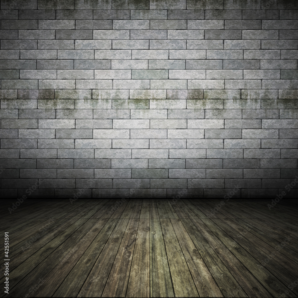 Fototapeta premium brick wall floor