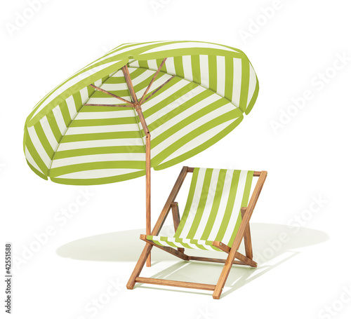 Sunbed and sun umbrella photo