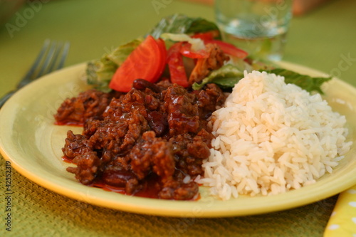 Chili con Carne mit Reis photo