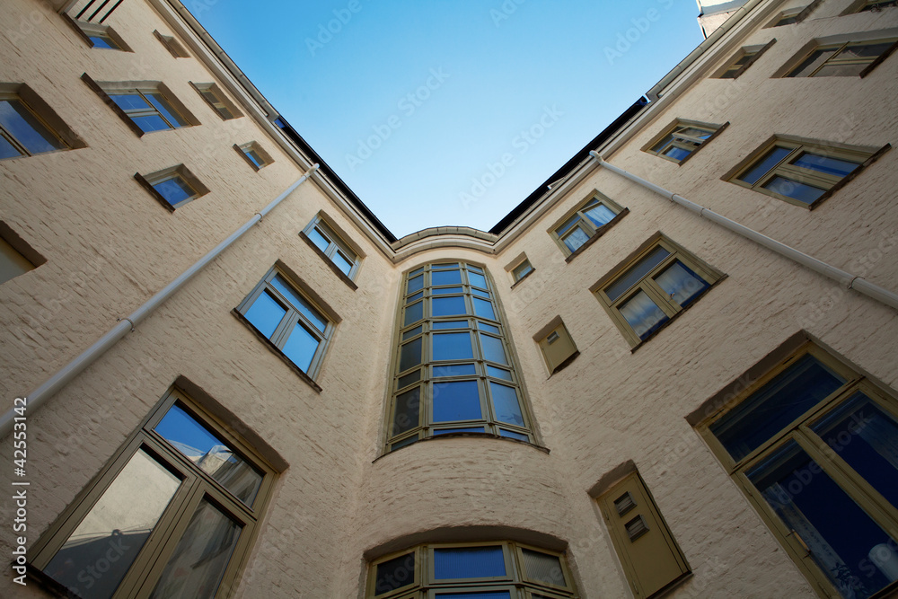 High building under the blue sky. High building under the blue sky.