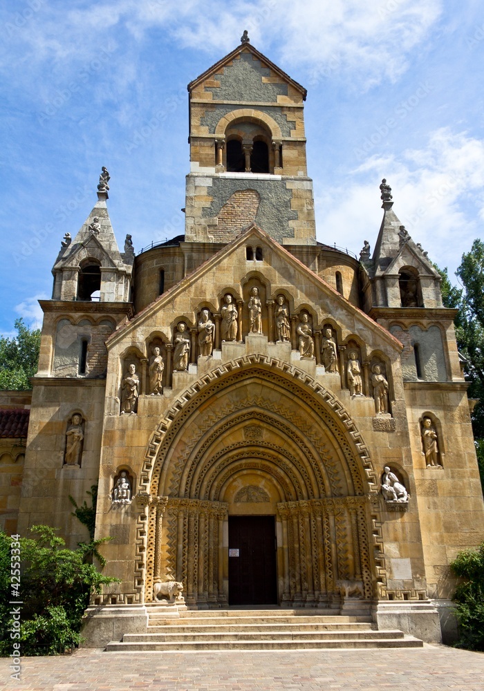 Church at the Vajdahunyad Castle in Budapest, Hungary