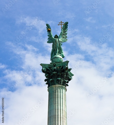 Archangel Gabriel statue in Heroes Square  Budapest