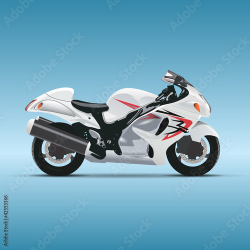Vector motorcycle on blue background