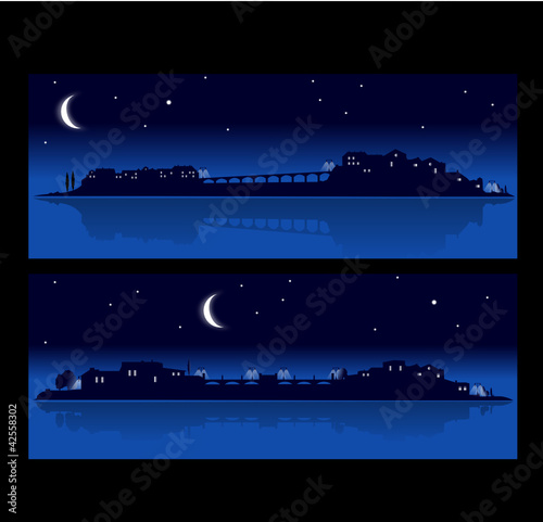 paysage urbain nocturne