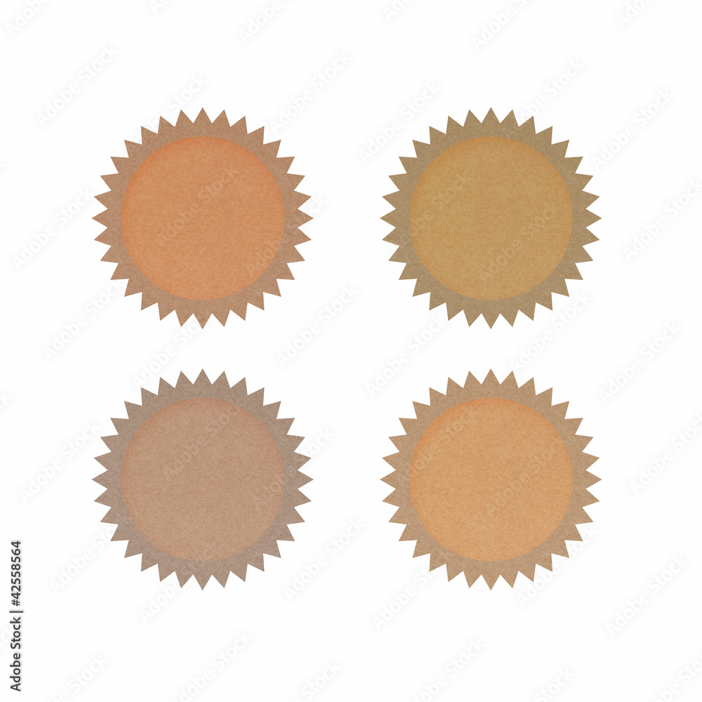 Fototapeta premium sun recycled paper on white background