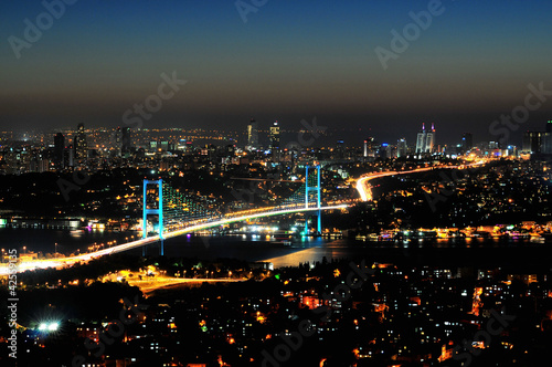 Istanbul Bosphorus Bridge at the night, Turkey