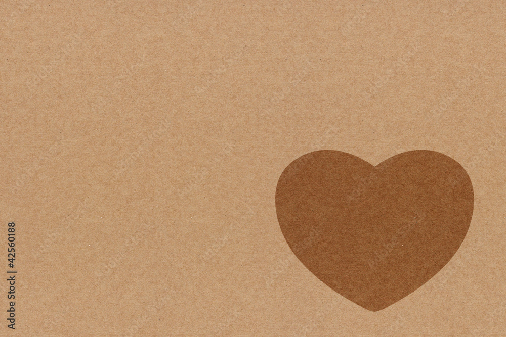 Heart Symbol On recycle paper Heart Symbol On recycle paper