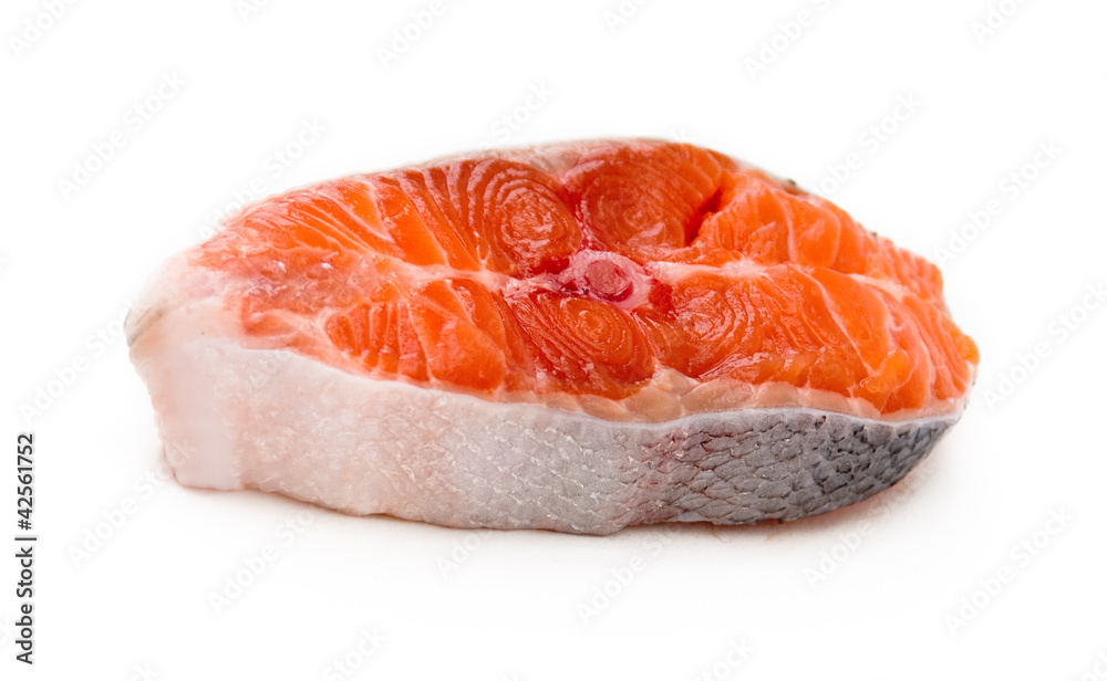 Salmon steak isolated on white background Salmon steak isolated on white background