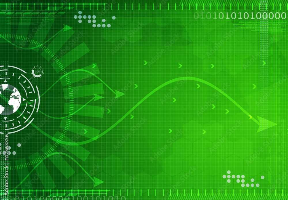 Obraz premium Abstract green technology background