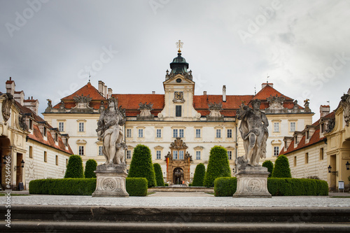 Frontal view of the baroque Castle of Valtice 