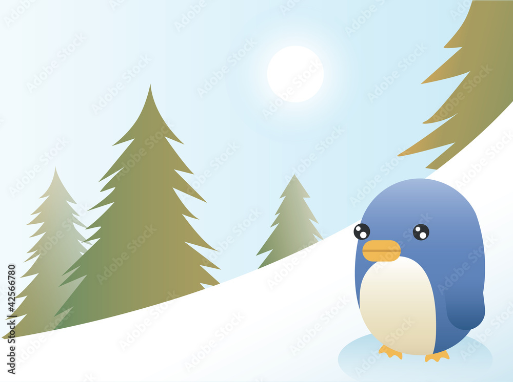 Obraz premium Abstract Penguin Scene