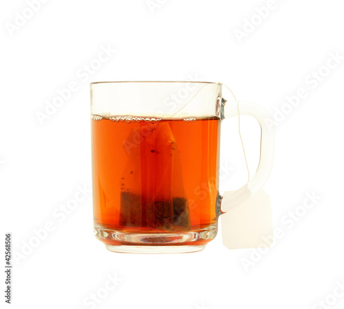 Cap of tea isolated on  white