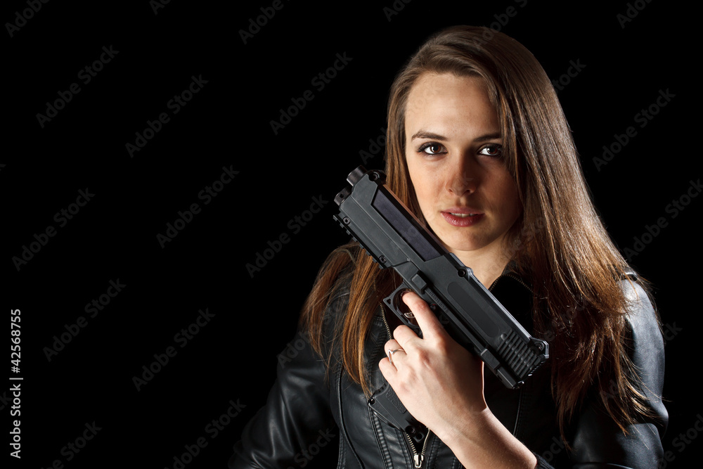 Woman with gun