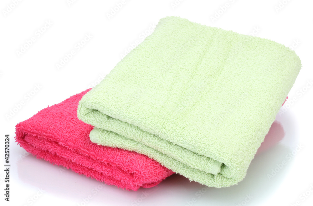colorful towels isolated on white