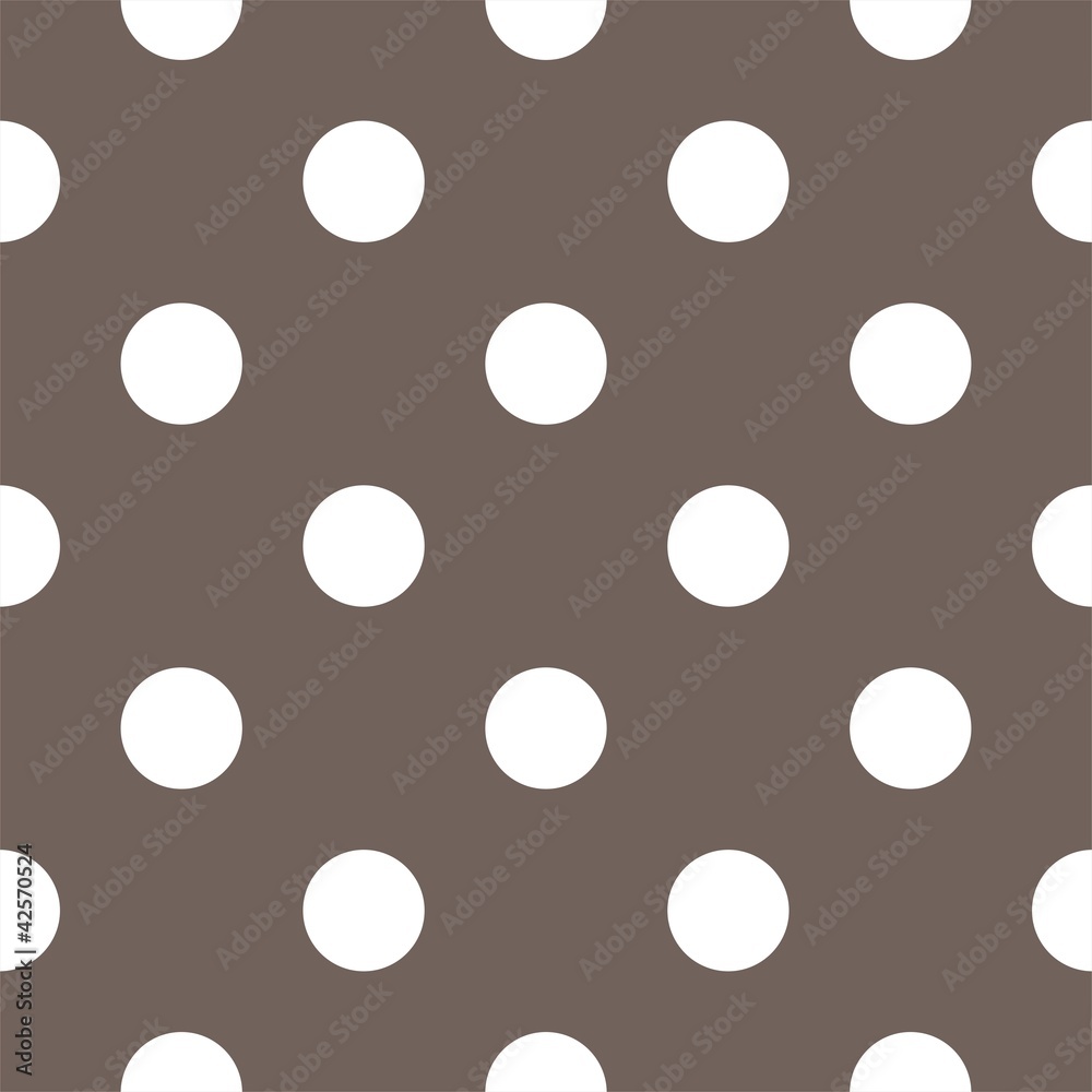 Vector pattern big white dots on brown retro seamless background Vector pattern big white dots on brown retro seamless background