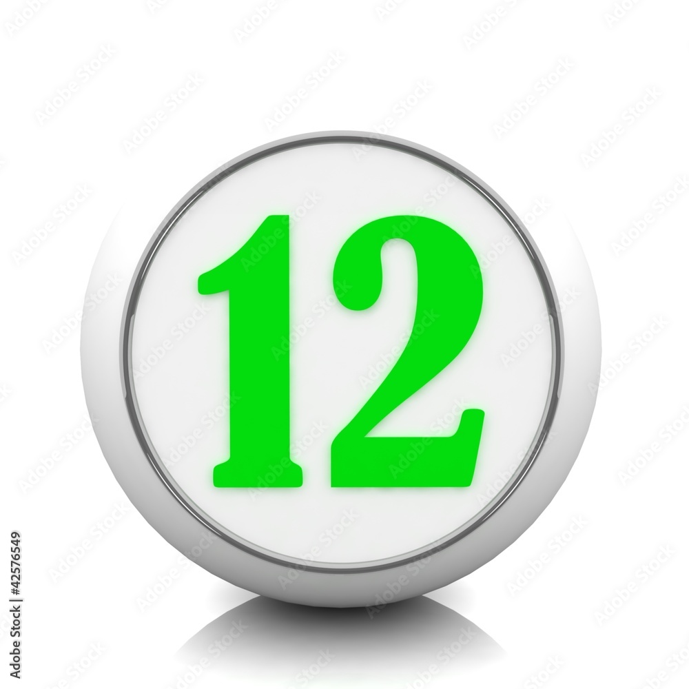 3d button with number 3d button with number