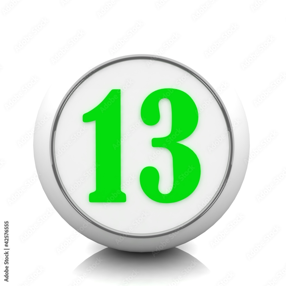 3d button with number 3d button with number