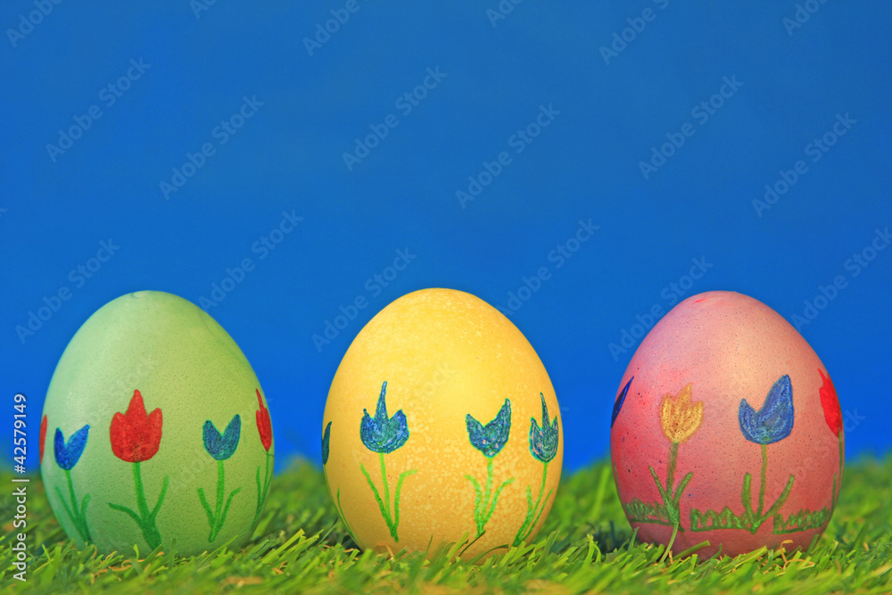 Fototapeta premium drei Ostereier