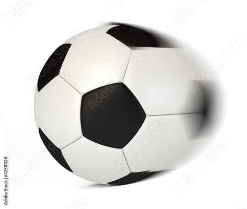 Soccer Ball in Motion. White background. 3d render