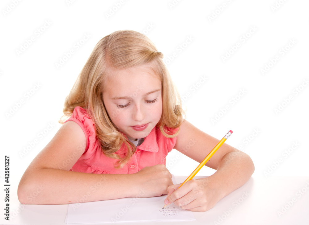 Older child or teenager doing math Older child or teenager doing math