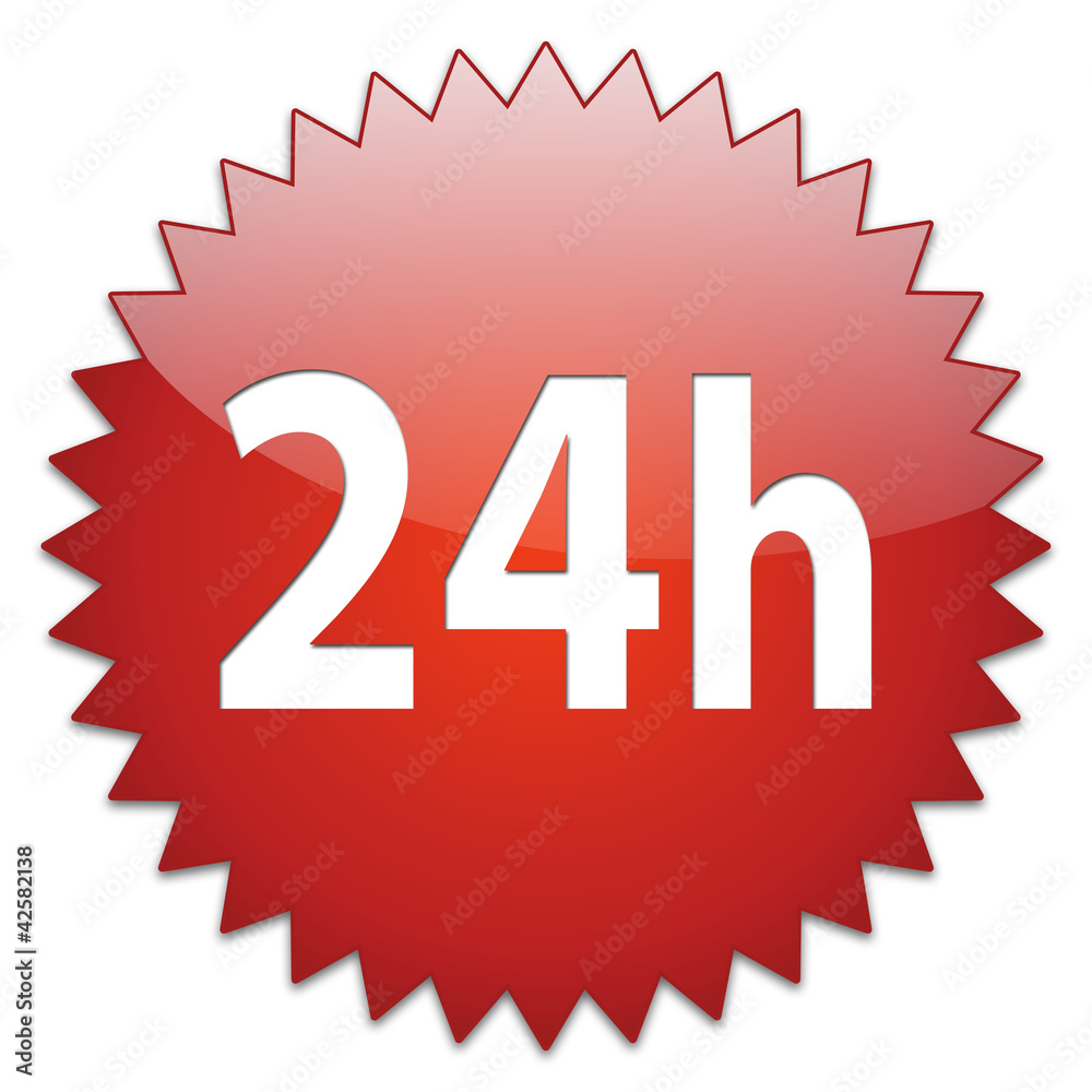 Naklejka premium sticker red 24h