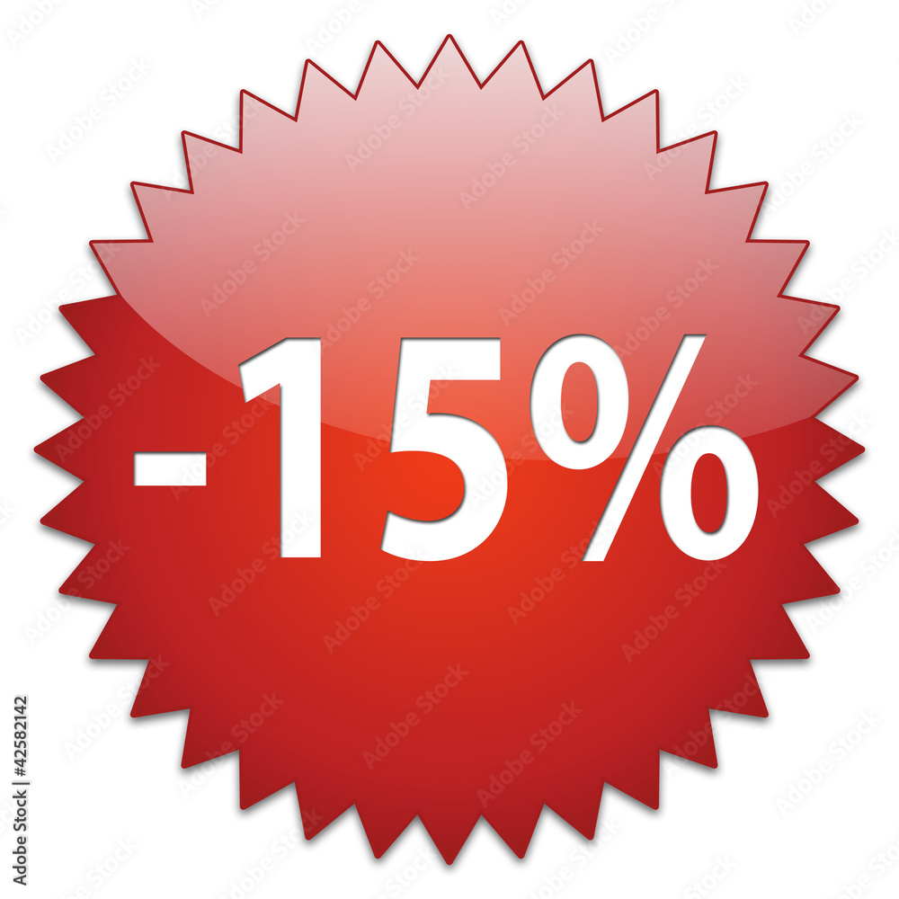 Naklejka premium sticker red percentage 15