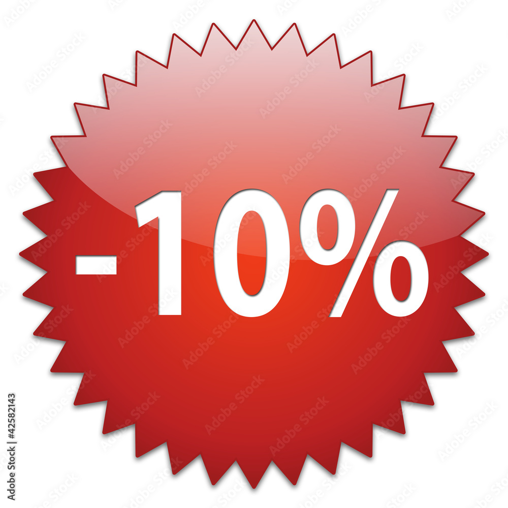Naklejka premium sticker red percentage 10