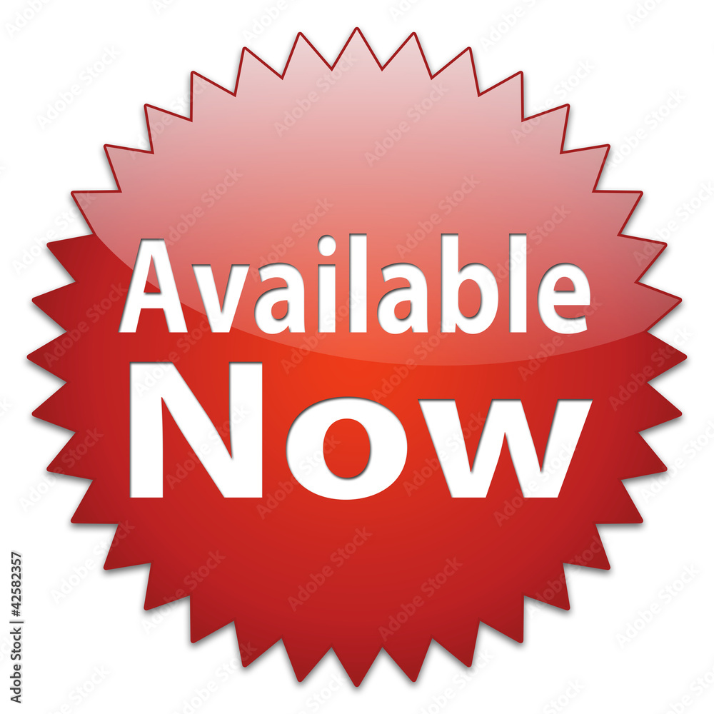 sticker red available now sticker red available now