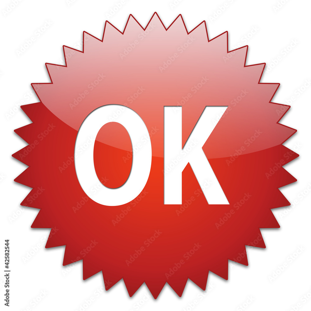 Naklejka premium sticker red OK