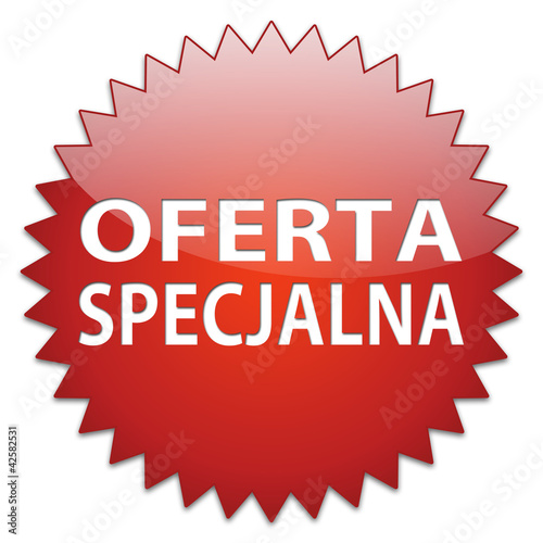 naklejka czerwona oferta specjalna photo