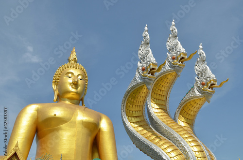 King of Naga statue with th...
