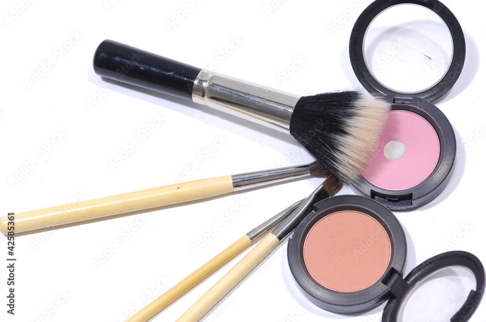 new makeup set isolated on white new makeup set isolated on white