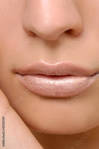 Beautiful woman lips. Over white