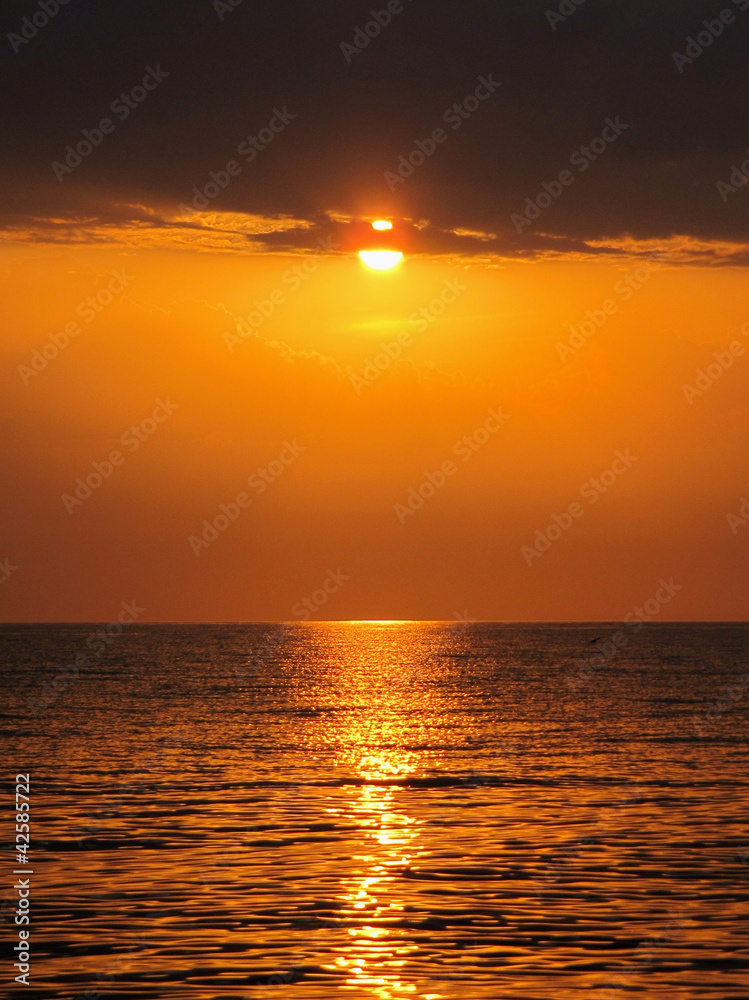 Excellent  sunset over the sea