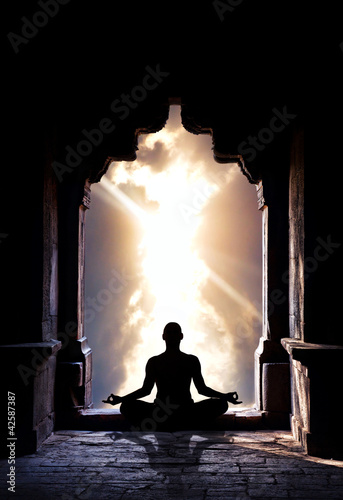 Yoga meditation in temple #42587387
