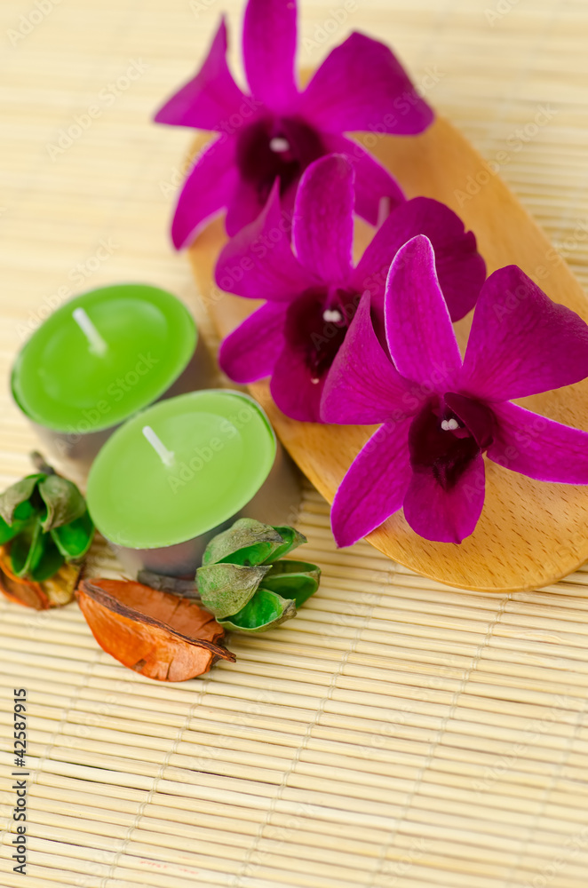 Simple SPA concept with orchid flower